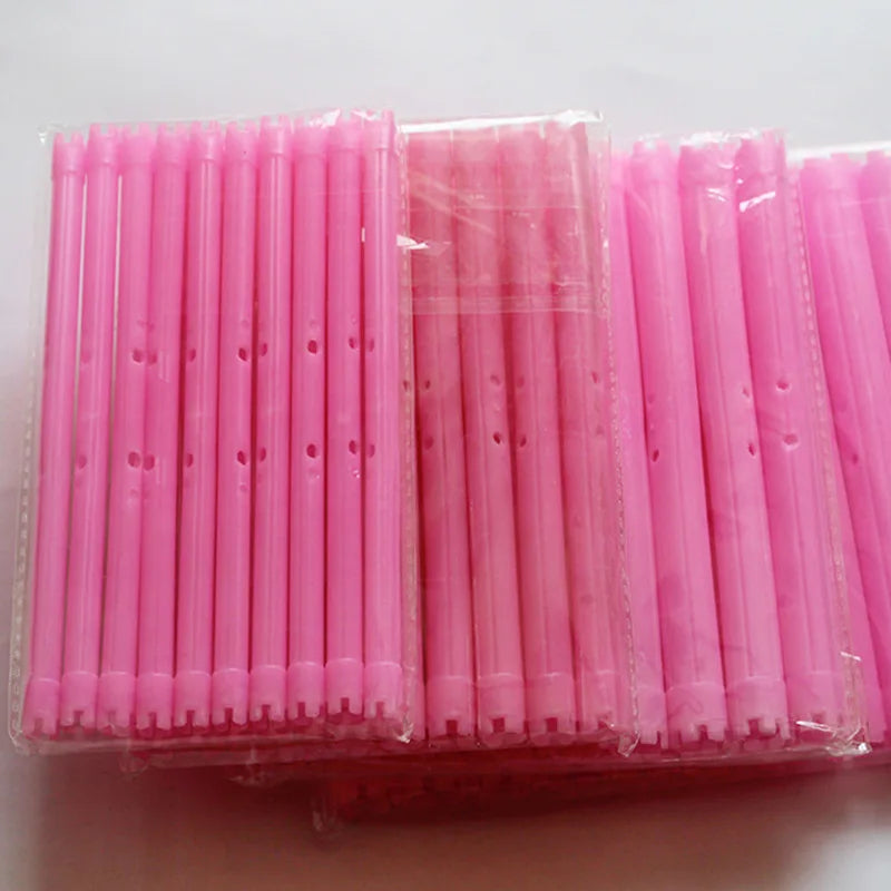 30pcs/set 16.5cm Length Hollow Cold Perm Rods with Rubberbands Extra Long Curler Bars Heatless Rollers Hairdresser Tools 1903