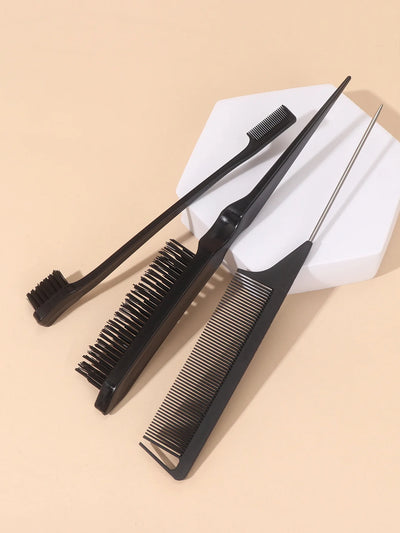 3pcs/set Double Sided Hair Edge Brush Set Hair Styling Comb Control Brush Accessories Hairline Brush Comb Styling Partition Comb