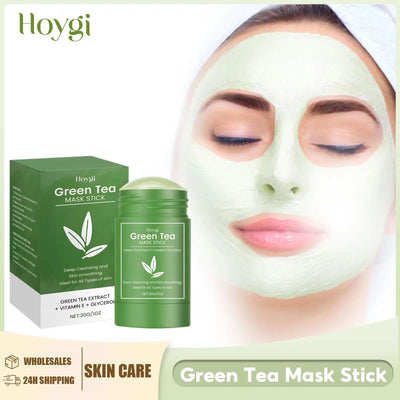 HOYGI Green Tea Cleansing Mask Blackhead Removal Anti Acne Oil Control Shrink Pores Purifying Reduce Brightening Face Skin Care