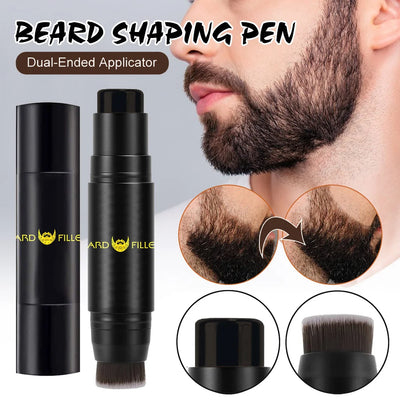 Men Beard Filling Stamp Beard Pencil Filler Waterproof Moustache Pen Beard Brush Enhancer Moustache Coloring Shaping Sweatproof