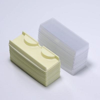 ANNAFRIS 50pcs Eyelashes Packaging Box False Lash Plastic Tray Holder Empty Storage Cover Mink Eyelash Display Box