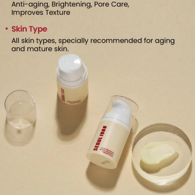 Seoul 1988 Anti-Aging Trio: 4% Retinal Eye Cream + 2% Retinal Serum w/ Black Ginseng for Wrinkles & Brightening,Korean Skincare