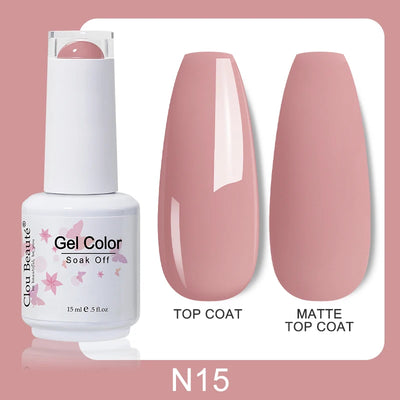 Clou Beaute Nail Gel Polish Kit 15ml Soak Off UVLED Nails Varnish Semi Permanent Nail Art Gels Lacquer Top Base Coat Gel Lacquer