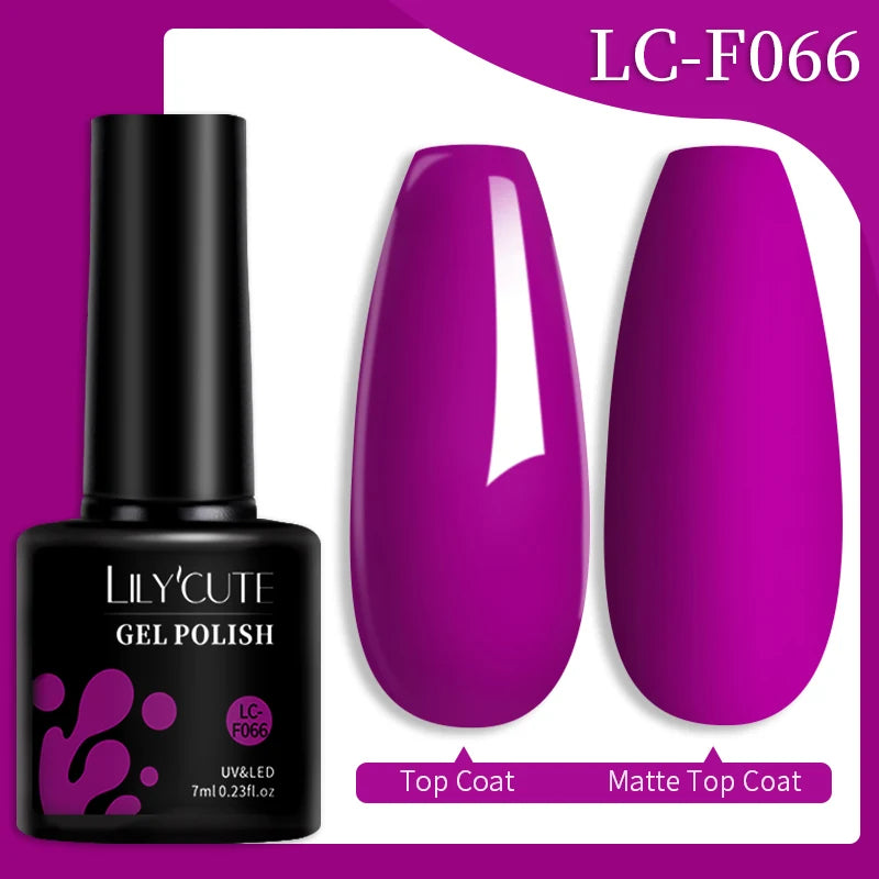 Lilycute Auroras Effect Gel Nail Polish Top Coat Summer Purple Spar Glitter Laser Semi Permanent Soak Off Nail Art Gel Varnish