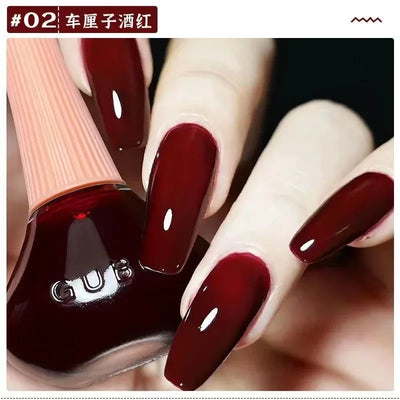 45 Colors Nail Polish Oil-based Nails Polish No-bake Quick Dry Non-tear Small Glitter Nail Gel Transparent Red Nail Art