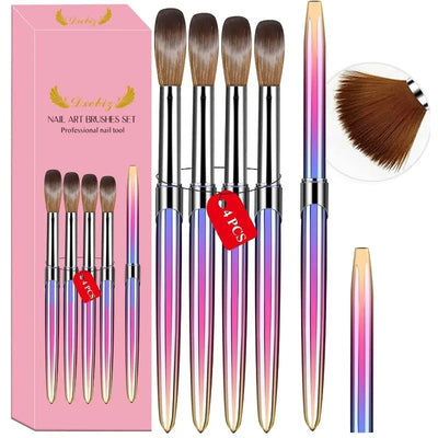 3/4/5 PCS Kolinsky Nail Art Brush Acrylic Powder Application Nail Mink Brush Gel Builder Nail Tools Manicure Extension Carving