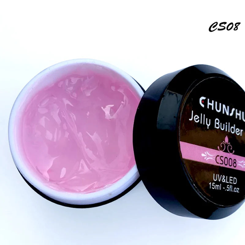 CHUNSHU Solid Jelly Extension Nail Gel Polish 15g Poly Builder Construction Gel For Nails Extend Semi Permanent UV White Varnish