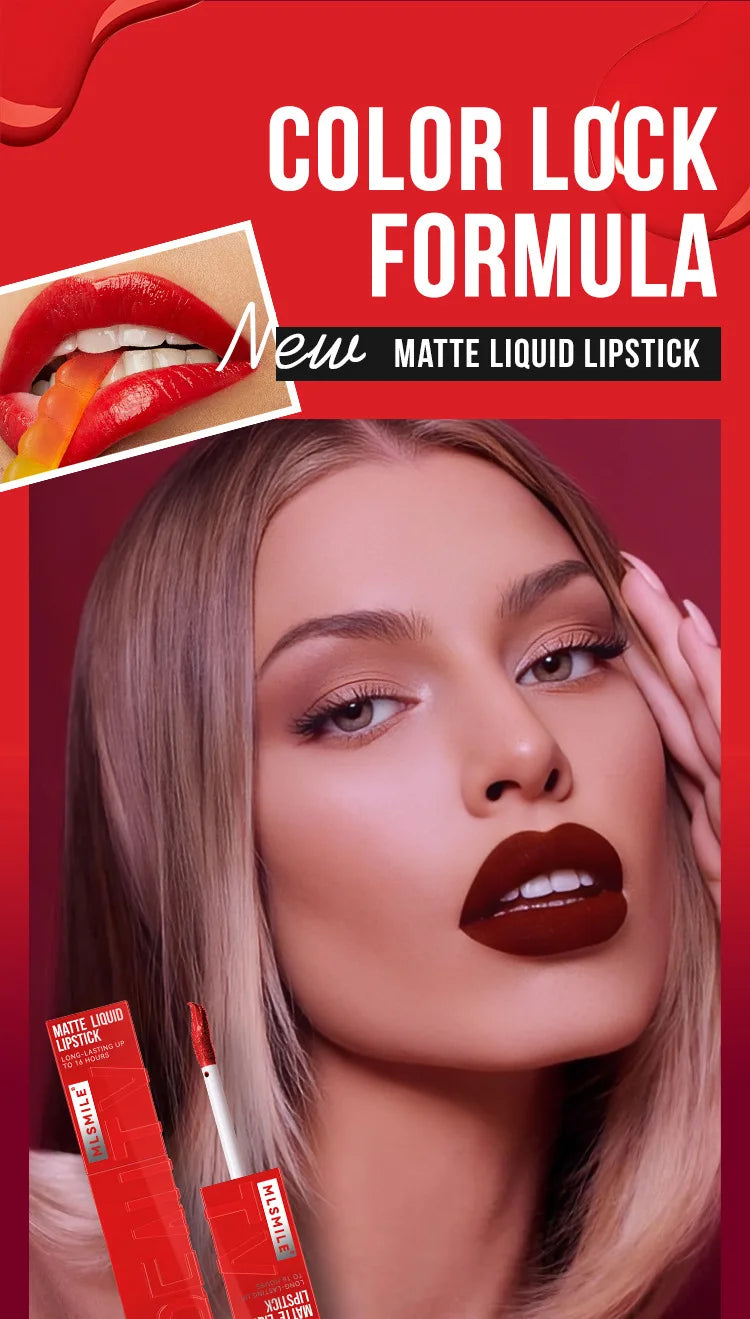 Matte Ink Liquid Lipstick Long Lasting Velvet Nude Lip Gloss Non-stick Cup Waterproof Lips Tint Waterproof Make Up