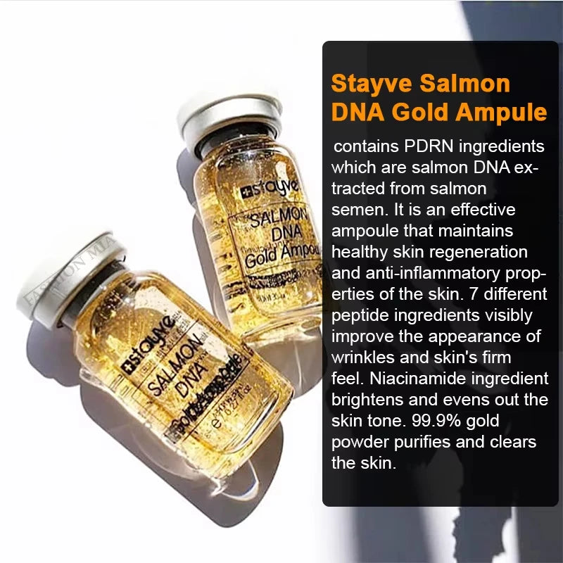 8ml Salmon DNA Gold Ampoule Skin Booster Serum Stayve BB Cream Glow Beginner Starter Kit Korea Face Skin Care Essence Foundation