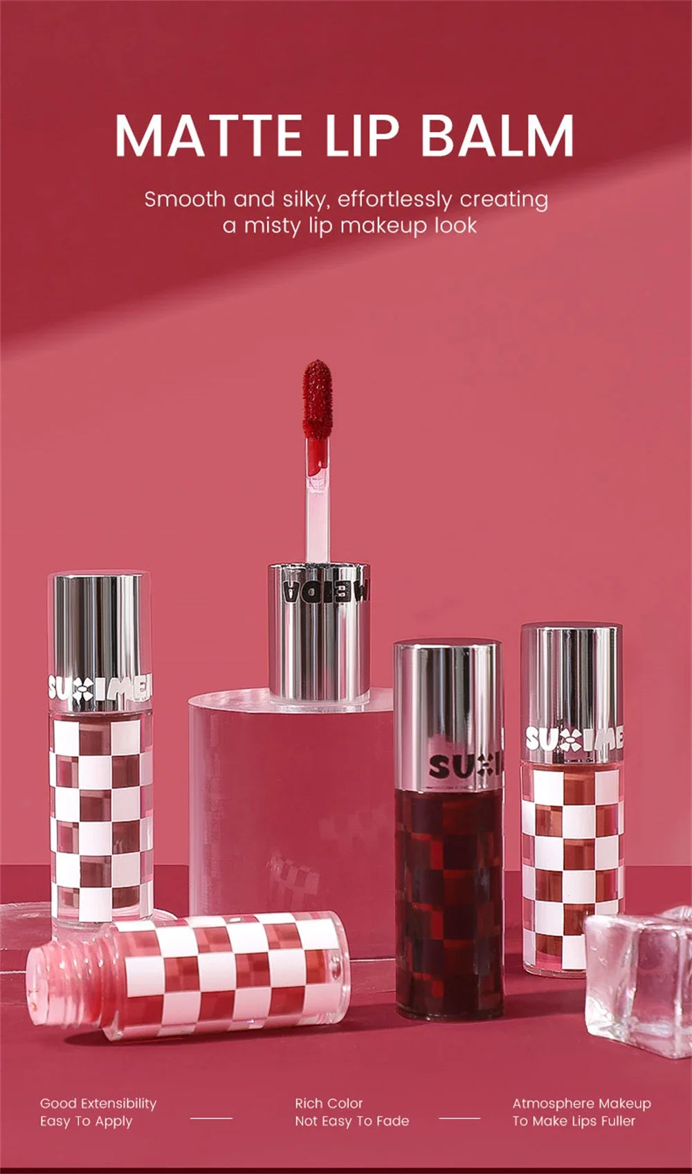 6 Color Punk Dark Red Lip Gloss Matte Lipstick Lasting Waterproof Smoky Dark Nude Purple Durable Natural Lip Tint Korea Makeup