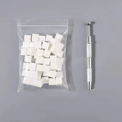 Mini Square Nail Art Sponge 4 Claws Metal Grabber Pen Nail Sponge Manicure Tools Gradient Brush Glitter Powder Dotting Pen