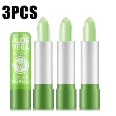 Temperature Change Aloe Vera Lip Balm Natural Lasting Moisturizing Anti-drying Lipstick Refreshing Non-sticky Lips Care Cosmetic