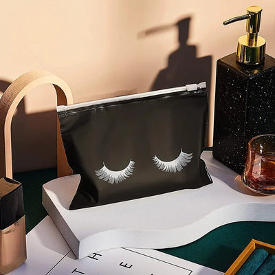 Eyelash Aftercare Bags Reusable Makeup Tools Travel Plastic Storage Lash Extension Pouch Cosmetic with Zipper Supplies