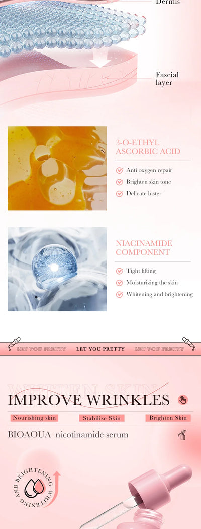 BIOAQUA Vitamin C Retinol Hyaluronic Acid Serum Moisturizing Brightening Hydrating Firming Facial Essence Beauty Face Skin Care