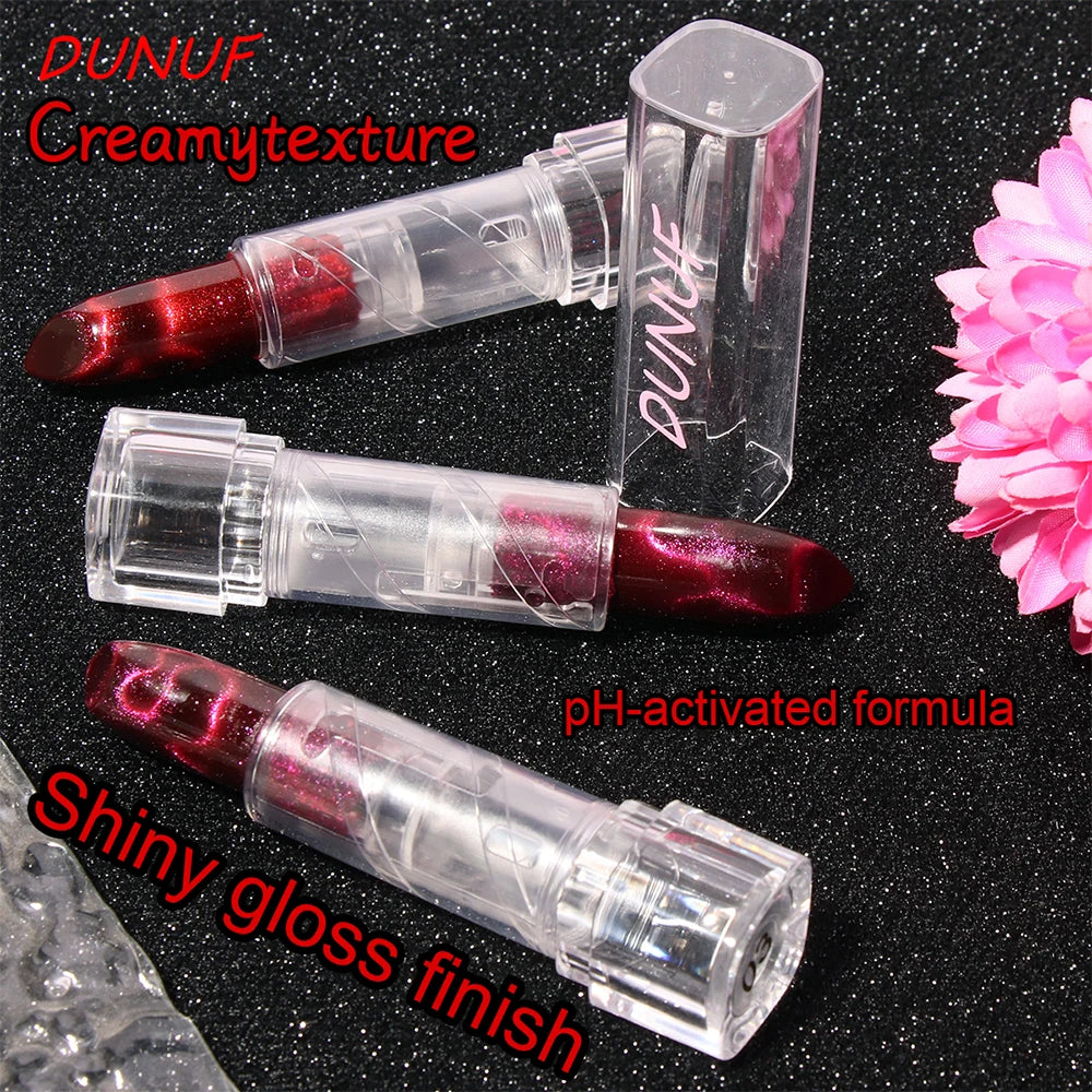 Moisturizing Cat Eye Lipstick Mirror Glitter Metallic Lipstick Diamond Pink Pearl Sparkling Lip Gloss Color Changing Lips Makeup