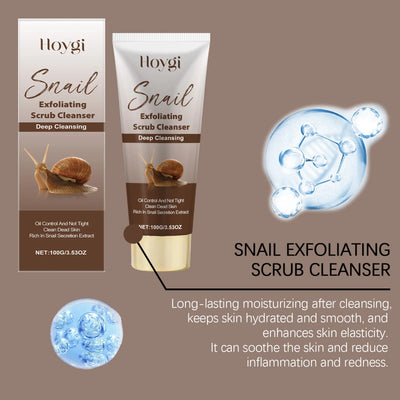 Snail Exfoliating Scrub Cleanser Contains Snail Mucin Gentle Cleansing Skin Brighten Effectively Remove Makeup Nourish Face Wash