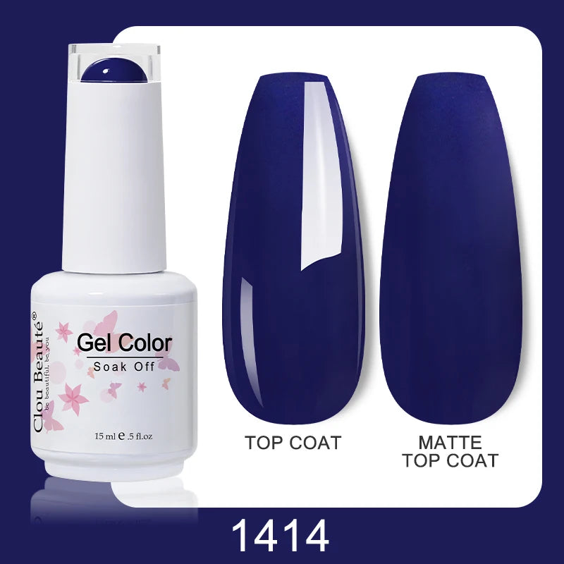 Clou Beaute Nail Gel Polish Kit 15ml Soak Off UVLED Nails Varnish Semi Permanent Nail Art Gels Lacquer Top Base Coat Gel Lacquer