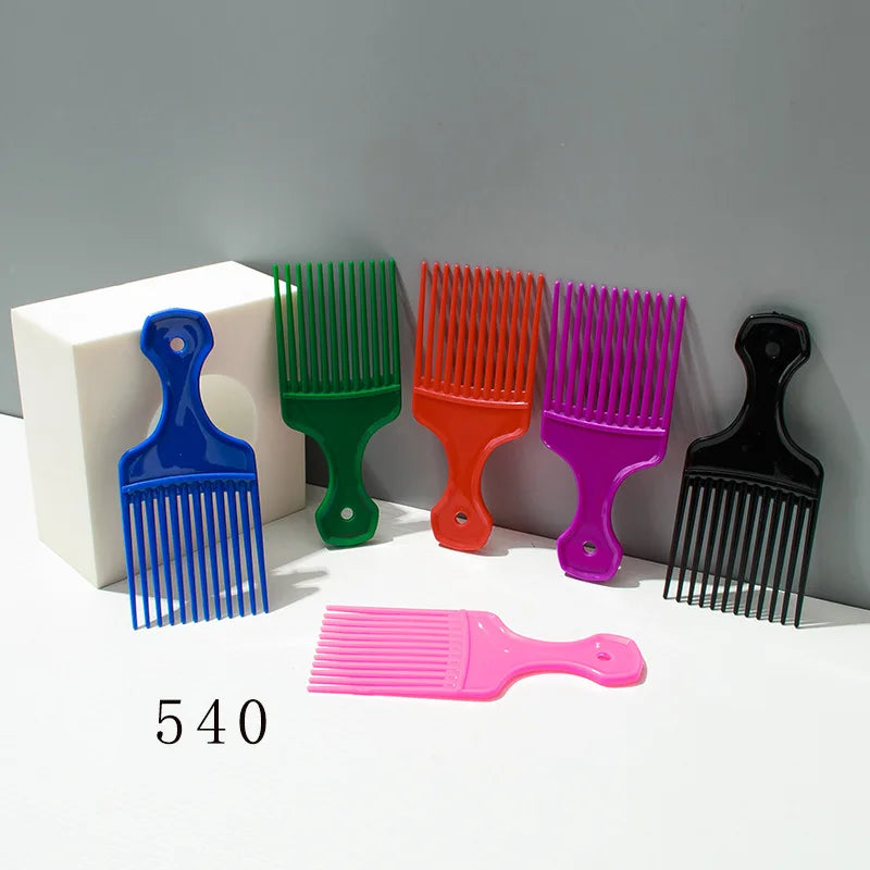 1 Piece Wide Teeth Brush Pick Comb Fork Hairbrush Insert Hair Pick Comb Plastic Gear Comb For Curly Afro Hair Styling Tools