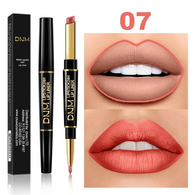 Double Ended Matte Lipstick Women Lip Liner 2 In 1 Makeup Matte Lipstick Durable Waterproof Nude Red Lipstick Lips Cosmetics
