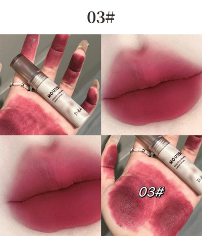 Gothic Matte Black Lipstick Waterproof Mousse Lip Mud Nude Brown Lipstick Moisturize Silky Gloss Makeup Non-stick Lips Tint