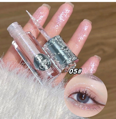 Silicone Brush Liquid Eyeshadow Pearlescent Shimmer Long Lasting Monochrome Pearly Fine Sparkling Sequins Eye Shadow Highlighter