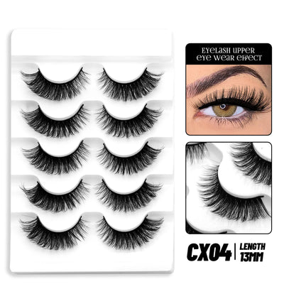 GROINNEYA Cat Eye Lashes Natural long Manga Lashes Faux Mink Eyelashes Winged End Eye Elongated Eyelashes Fake Lashes Soft