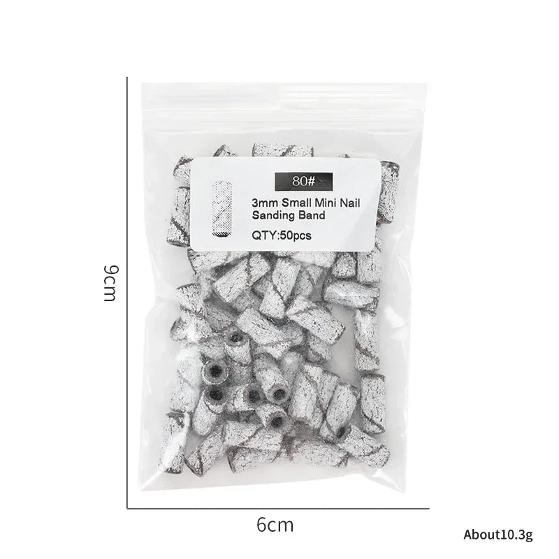 3.1mm Mini Nail Sanding Bands Mandrel For Manicure Sandpaper Ring Holder Stainless Steel Nail Drill Accessories Nail Art Tools