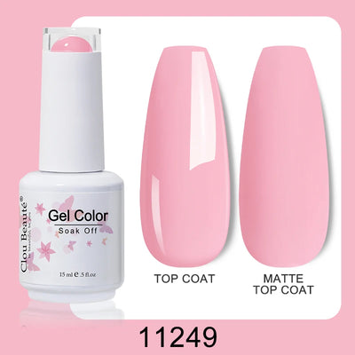 Clou Beaute Nail Gel Polish Kit 15ml Soak Off UVLED Nails Varnish Semi Permanent Nail Art Gels Lacquer Top Base Coat Gel Lacquer