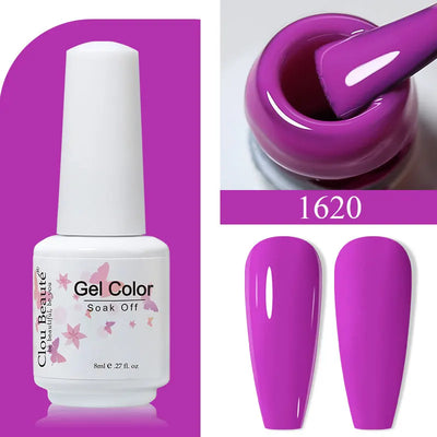 Clou Beaute 8ml Gel Polish Colorful Glitter UV Nail Gel Vernis Semi Permanent Glass Bottle Blue Green White Soak Off Gel Nail