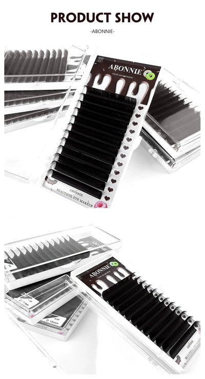 Abonnie Chocolate Dark Brown Individual Eyelash Extension 8-15mm Brown Color False Lashes Mink Eyelash Extension