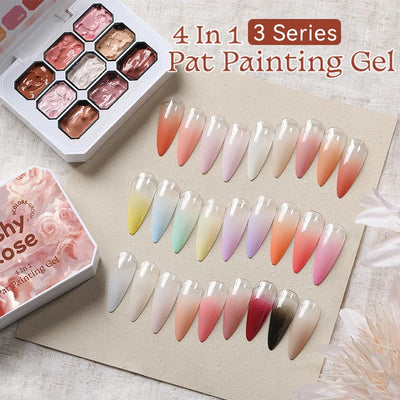 UR SUGAR 9 Colors 4 In 1 Pat Painting Gel Y2K Gradient Blush Color Semi Permanent Soak Off UV&LED Gel Nail Art Creation Salon DI