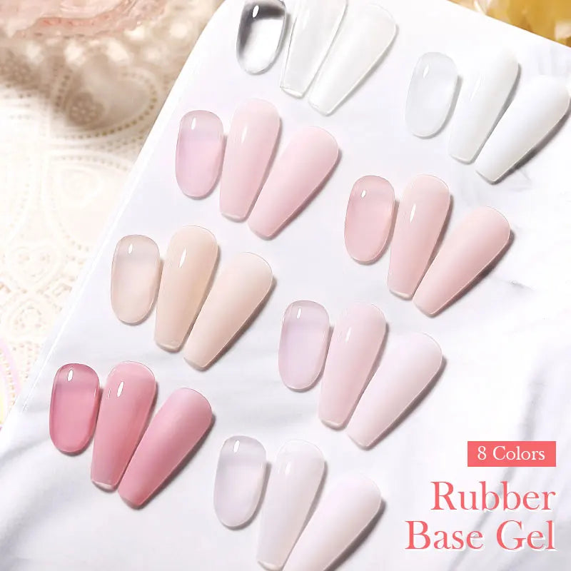 BORN PRETTY 15ML Milky Pink Rubber Base Gel Camouflage Color Coat Jelly White Nude Soak Off Nails Gels Varnish Self-leveling Gel