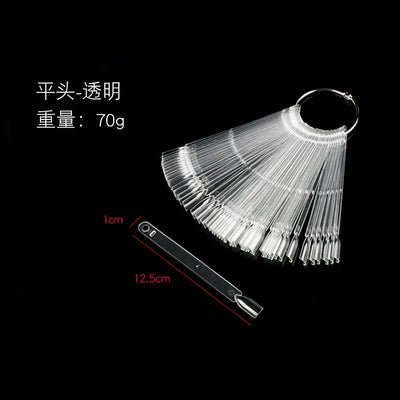 50Pcs/Set Nail Tips Colors Display Tools color plate practice nail plate fan-shaped Manicure Tools