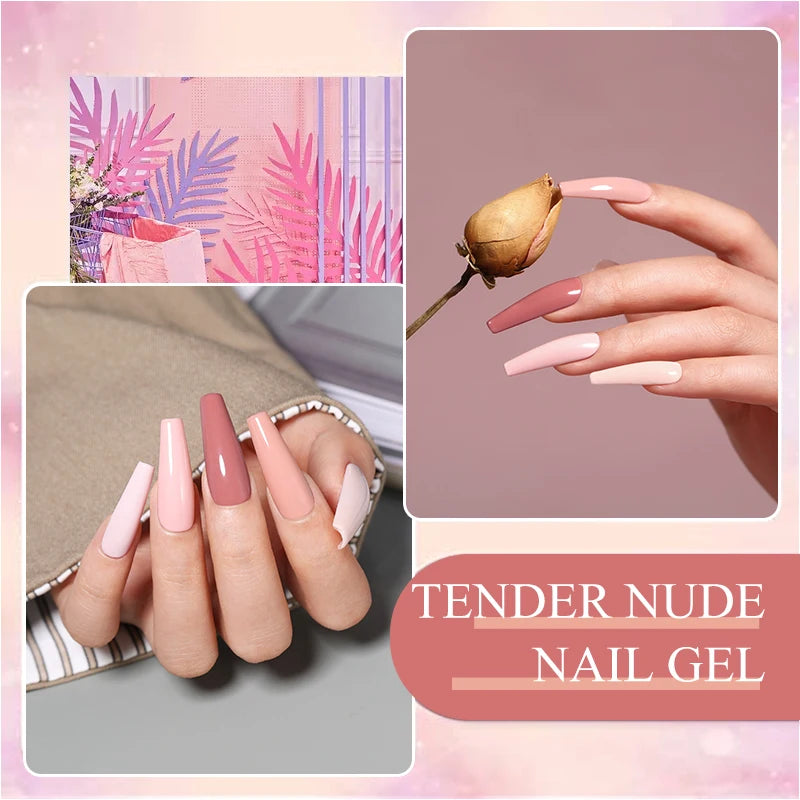 UR SUGAR 7ml Nude Pink Color Nail Gel Polish Semi Permanent Soak Off UV DIY Nail Art Gel Long Lasting Design Manicure Supplies