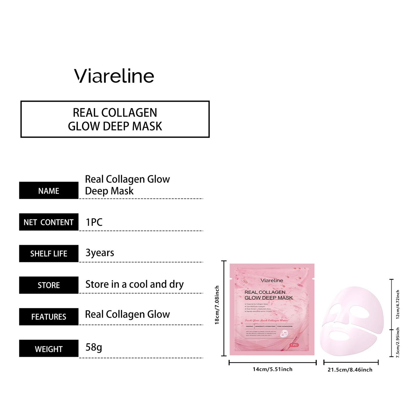 Collagen Hydrating Face Mask Pore Minimizing Anti Wrinkle Lift Firm Elasticity Enhancing Brightening Hyaluronic Acid Sheet Masks