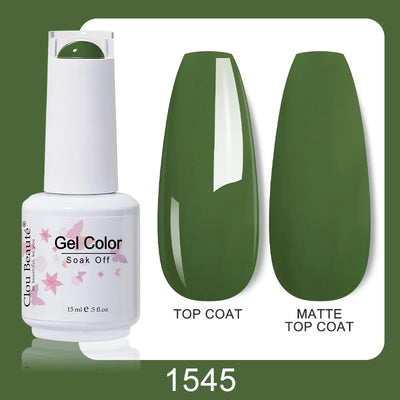 Clou Beaute Nail Gel Polish Kit 15ml Soak Off UVLED Nails Varnish Semi Permanent Nail Art Gels Lacquer Top Base Coat Gel Lacquer