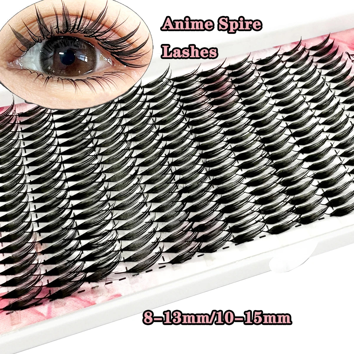 1box Manga Anime Spire Eyelashes Extension Feather Shape 0.07mm C/D Curl Mix 8-15mm/9-13mm Cashmere Premade Fan Eyelashes