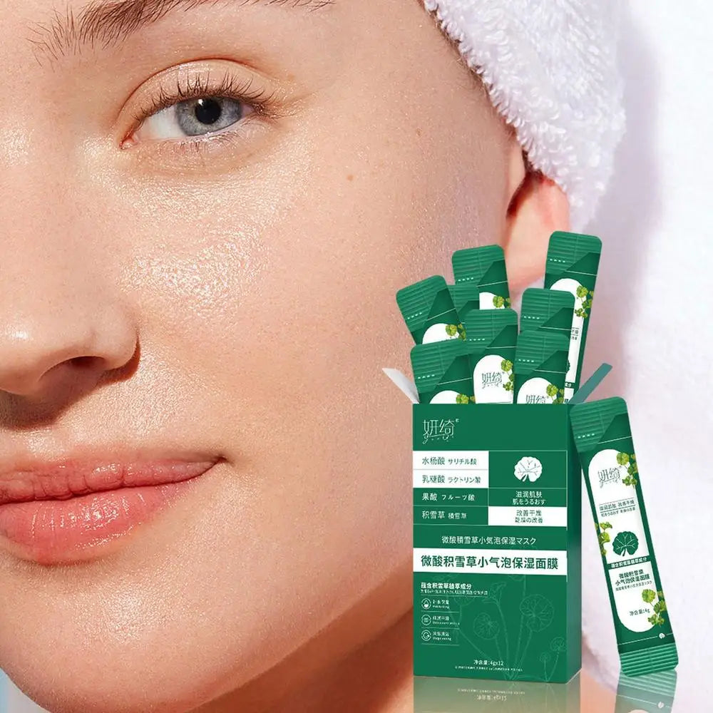 Foam Masque Skin Care Centella Asiatica Facial Bubble Cover Foam Masque For Oil Control Clean Pores Moisturizing 12pcs