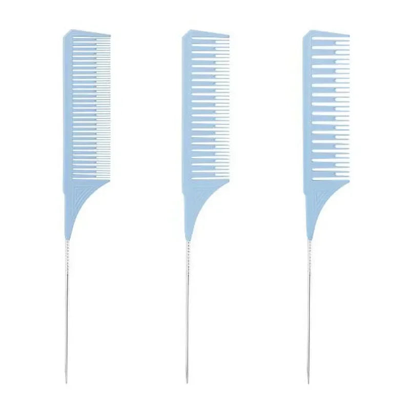 3pcs Hairbrush Hair Styling Combs Tailed Comb Set Coloring Dyeing Comb Salon Tool Sectioning Highlighting Weaving Cutting Comb