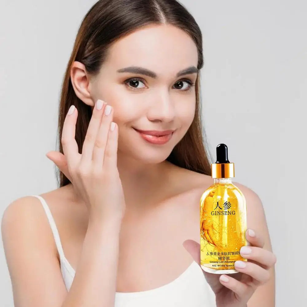 NEW 100ml/120ml Gold Ginseng Face Essence Polypeptide Anti-wrinkle Lightning Moisturizing Facial Serum Skin Care Products
