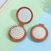 Traveling Small Size Hair Comb With Folding Mirror Portable Massage Folding Comb Women Girl Hair Brush With Mirror Styling Tools