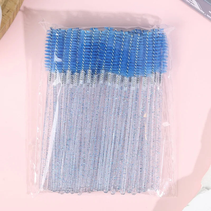 50Pcs Disposable Eyelash Wands Brush Comb Eye Lashes Extension Accessories Mascara Wand Makeup Professional Beauty Tool