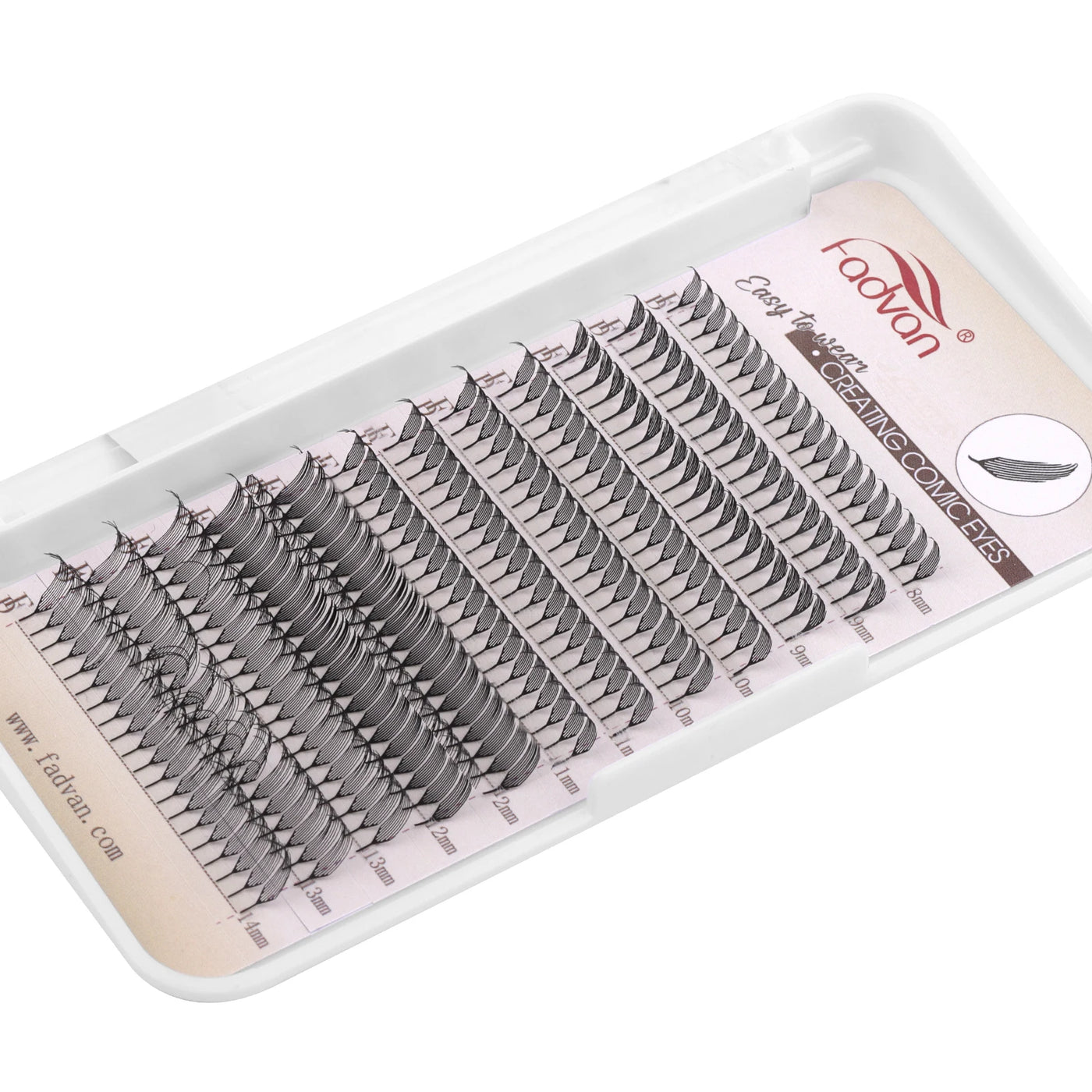 FADVAN D Curl Devil Comic Cartoon Spirit Style 8-14mm Heart Feather Spire Eyelash Extension Demon Tower Top 3D Light Lash