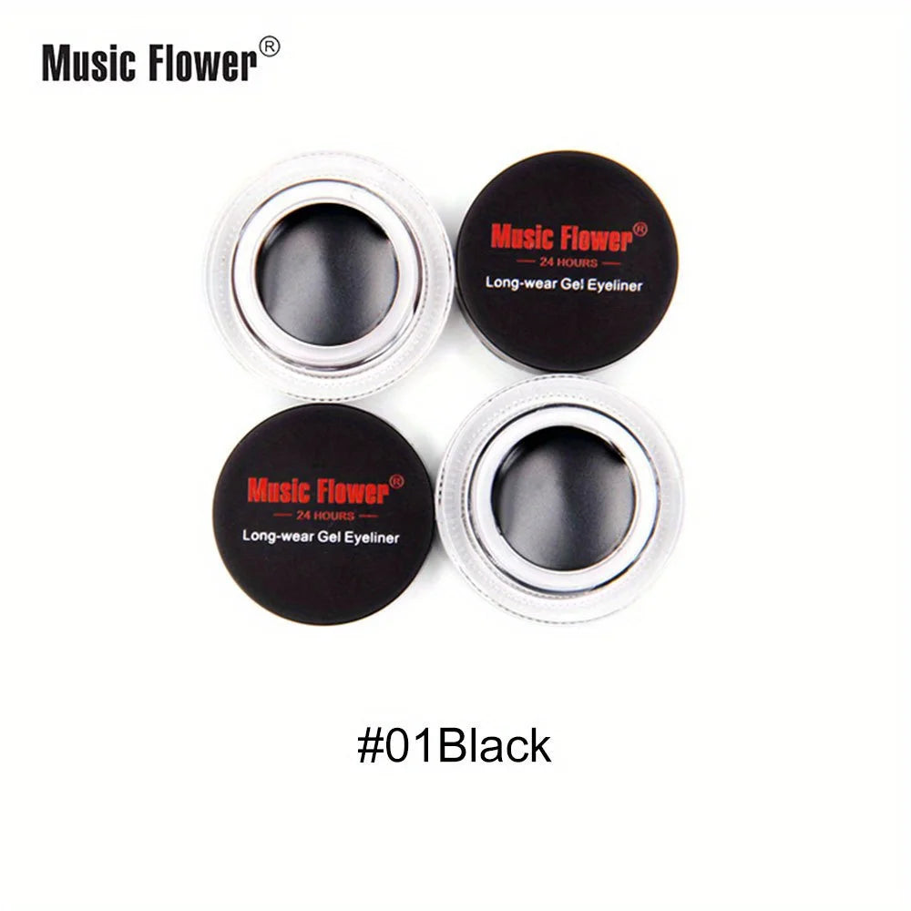 Rich Color Rendering Eyeliner Cream,Smudge Proof Waterproof Easy Coloring Makeup Cosmetic,( Brown, Blue Purple, Green And Black)