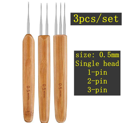1pcs Wooden Crochet Dreadlocks Braid Needle Feather Wig Hook Needles Threader Knitting Hair Crochet Needles Hair Extension Tools