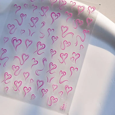 Cat's Eye 5D Gradient European Love Heart Gem Wing Crystal Geometric Colorful Self Adhesive Nail Art Stickers Manicure Decals