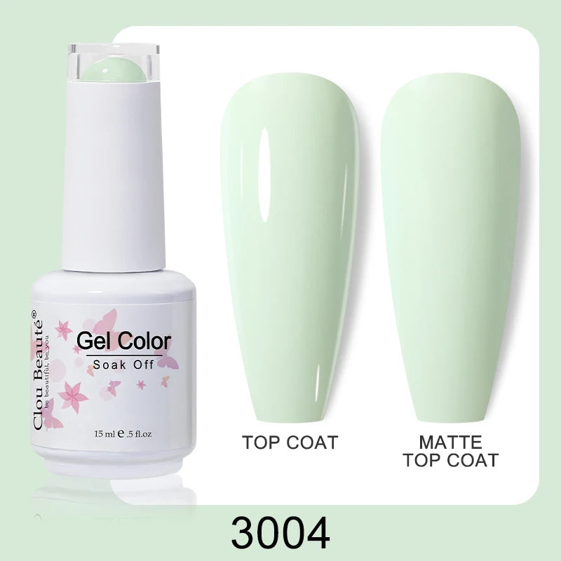 Clou Beaute Nail Gel Polish Kit 15ml Soak Off UVLED Nails Varnish Semi Permanent Nail Art Gels Lacquer Top Base Coat Gel Lacquer