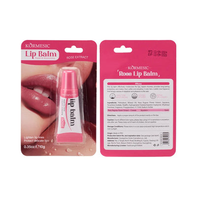 Rose Lip Balm Soft Lasting Nourishment and Moisture for Men and Women Fade Fine Lines Daily Care Lip Balm Clear Beautiful Skin