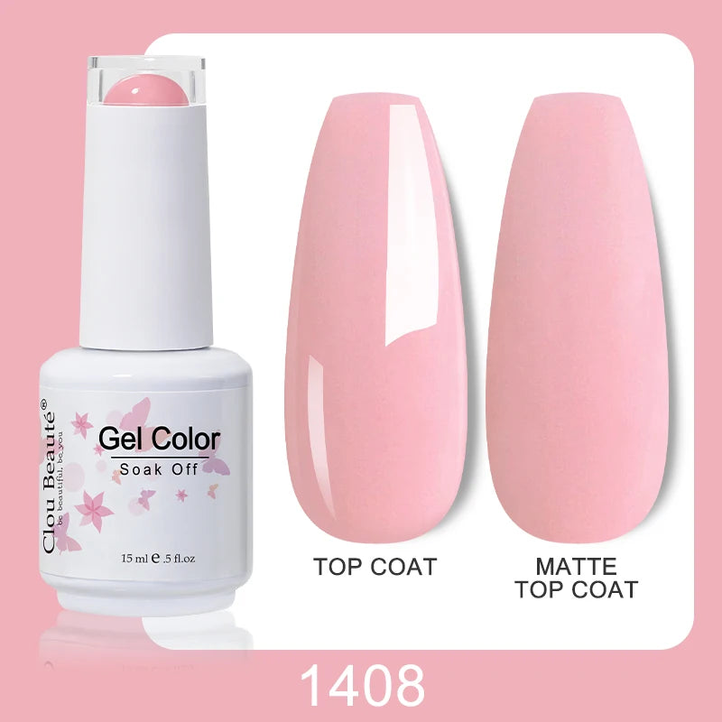 Clou Beaute Nail Gel Polish Kit 15ml Soak Off UVLED Nails Varnish Semi Permanent Nail Art Gels Lacquer Top Base Coat Gel Lacquer