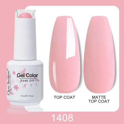 Clou Beaute Nail Gel Polish Kit 15ml Soak Off UVLED Nails Varnish Semi Permanent Nail Art Gels Lacquer Top Base Coat Gel Lacquer